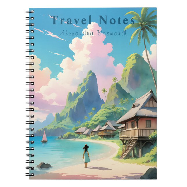 Caderno Espiral Verão personalizado no notebook Viagem nas Filipin (Frente)