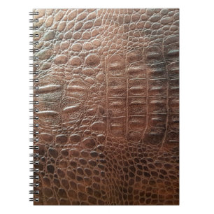 Caderno Espiral Verdadeira textura de couro natural, enfeite