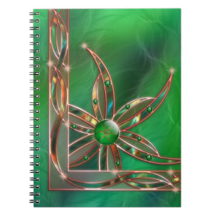 Caderno Espiral Verde como o notebook Grass