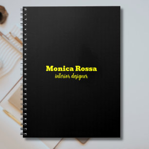 Caderno Espiral Verde Elegante Moderno Amarelo Néon