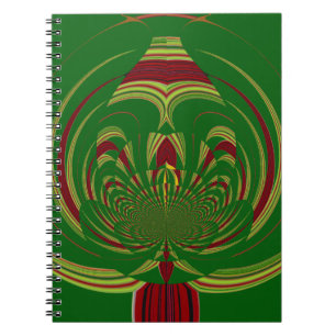 Caderno Espiral Verde Floral