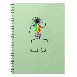 Caderno Espiral Verde giro, bailarino elegante