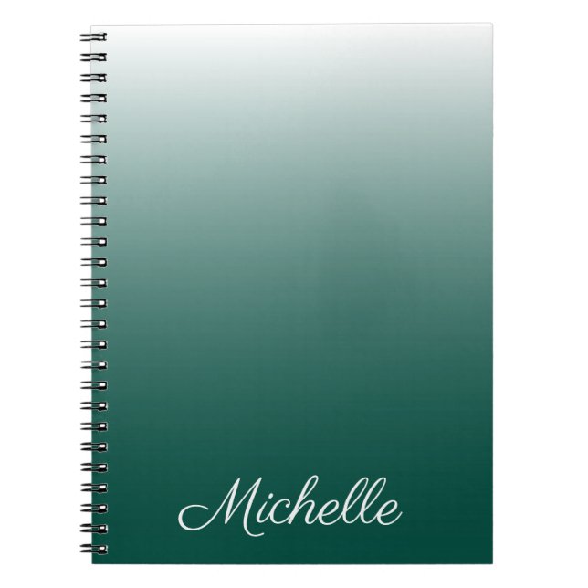 Caderno Espiral Verde-gradiente ombre personalizado (Frente)