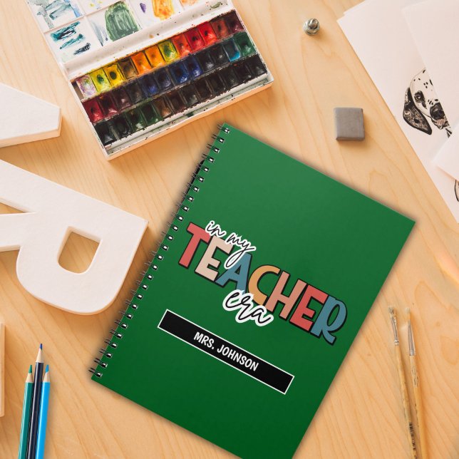 Caderno Espiral Verde na minha citação da era do professor (Criador carregado)