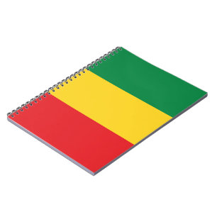Caderno Espiral Verde, ouro (amarelo) e bandeira das cores