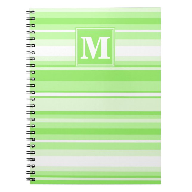 Caderno Espiral Verdes limões monogramas (Frente)