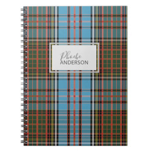 Caderno Espiral Verificação de Xadrez Personalizada do Tartan Clan