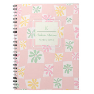 Caderno Espiral Verificação Floral Wavy