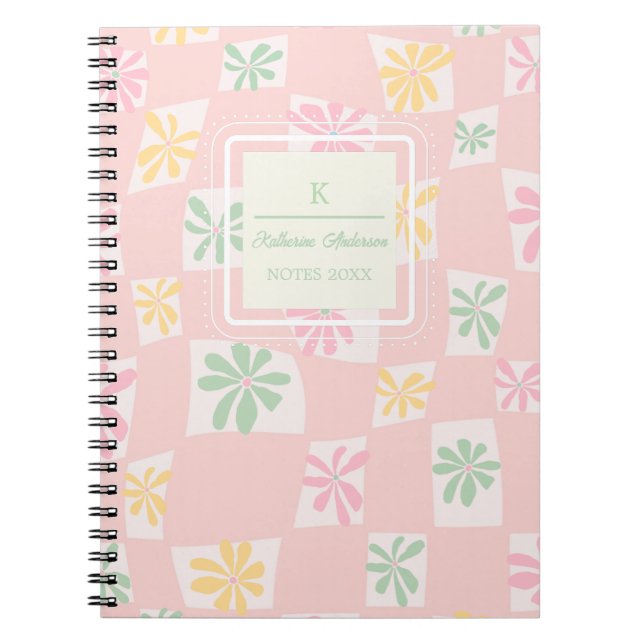 Caderno Espiral Verificação Floral Wavy (Frente)