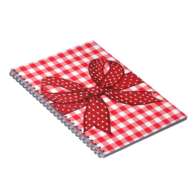 Caderno Espiral Verificações de vermelho e branco (Lado Direito)