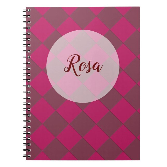 Caderno Espiral Verificadores Coloridos - Framboesa (Frente)