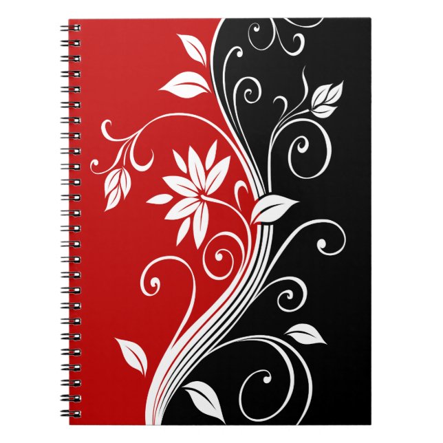Caderno Espiral Vermelho Branco e Preto (Frente)