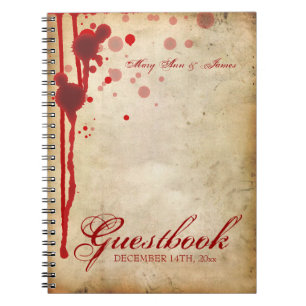 Caderno Espiral Vermelho do sangue da falsificação do Guestbook