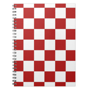 Caderno Espiral Vermelho e branco Checkered