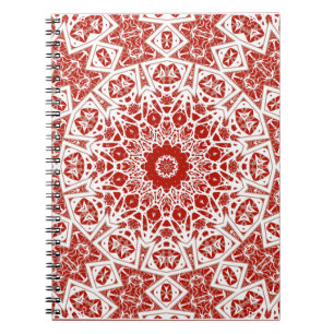 Caderno Espiral vermelho e branco, etnia bandana