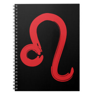 Caderno Espiral Vermelho LEO Signo do Zodíaco Aniversário Julho Ag