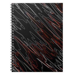 Caderno Espiral Vermelho Preto Marmoreado