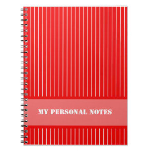 Caderno Espiral Vermelho Striped