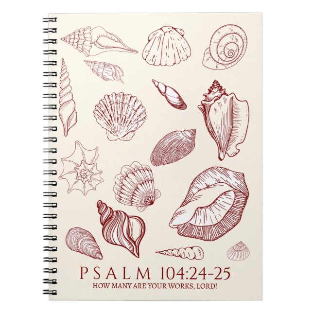 Caderno Espiral Versículo da Bíblia de Concha (Frente)