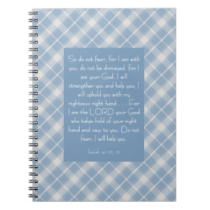 Caderno Espiral Versículo da Bíblia Personalizável Isaías 41:10, 1