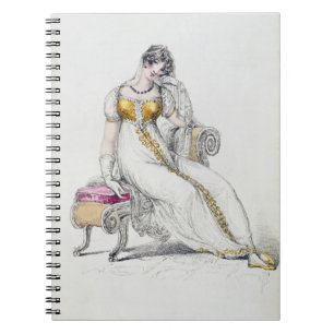 Caderno Espiral Vestido de noite ou vestido de casamento, placa de