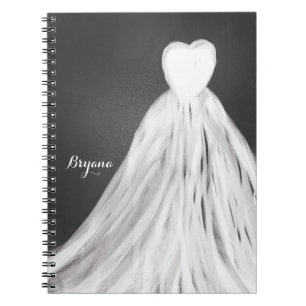 Caderno Espiral Vestido de Noiva Quadro Negro Revista de Chá de Ca