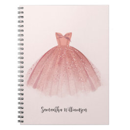 Caderno Espiral Vestido de Script Elegante Moderno