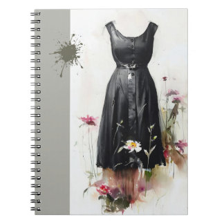 Caderno Espiral Vestido Preto e Branco Vitoriano Vintage Icônico