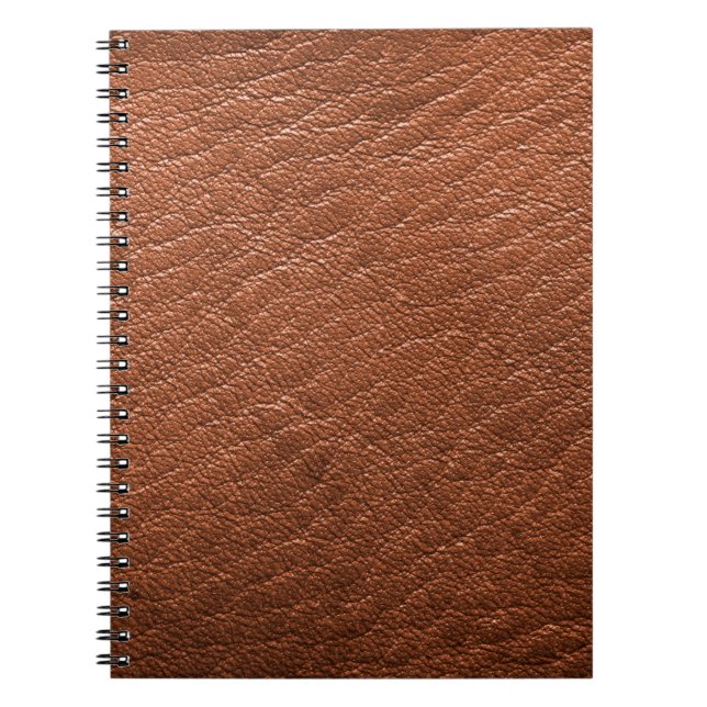 Caderno Espiral Vestuário de estrutura castanha de couro (Frente)