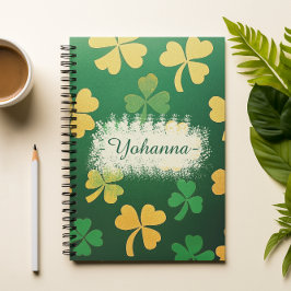 Caderno Espiral Vestuário Escuro e Verde Personalizado e Dourado