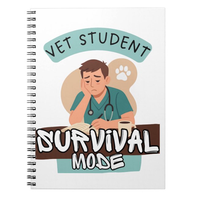 Caderno Espiral Vet Student Survival Mode – Vet Student Design (Frente)