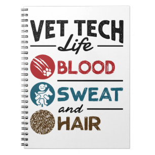 Caderno Espiral Vet Tech Life Sangue Suor e Cabelo