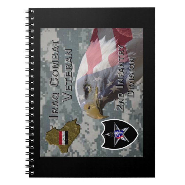 Caderno Espiral Veterano de Combate do Iraque da 2ª Divisão de Inf (Frente)
