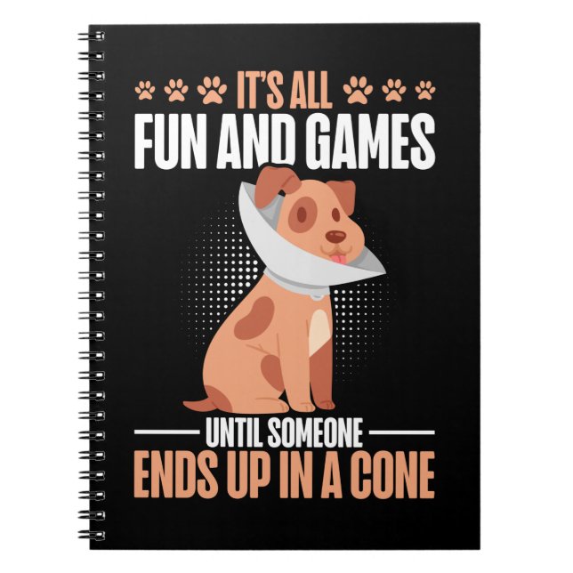 Caderno Espiral Veterinária da Vet Tech Dog Cone Humor (Frente)