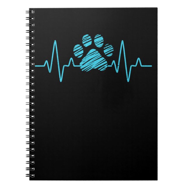 Caderno Espiral Veterinária Paw Heartbeat Amor Animais Vet Tech (Frente)