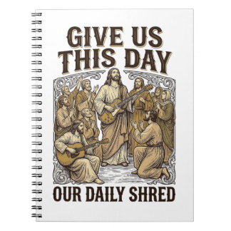 Caderno Espiral Vetor de Guitarra Religiosa de Descarte Diário Vin