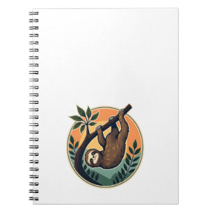 Caderno Espiral Vetor de Preguiça Vintage Símbolo de Vida Selvagem