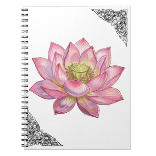 Caderno Espiral Vetor Exquisito Preto e Branco Thai Lai Kanok