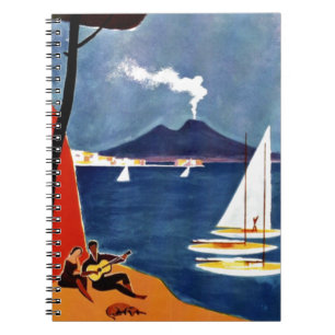 Caderno Espiral Viagem Amor Romance Vintage Nápoles