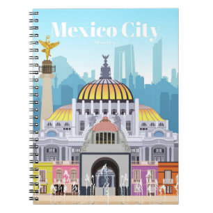 Caderno Espiral Viagem Art Viagem Para A Cidade Do México