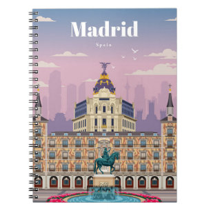 Caderno Espiral Viagem Art Viagem Para A Espanha Madrid