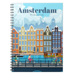 Caderno Espiral Viagem Art Viagem Para Amsterdã
