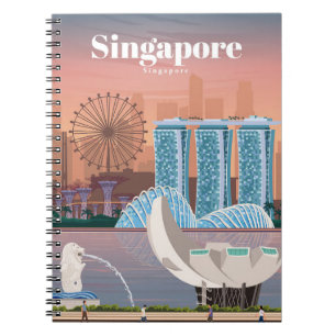 Caderno Espiral Viagem Art Viagem Para Singapura