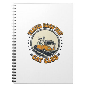 Caderno Espiral Viagem Camisa de Arte para Amante de Gato - Viagem