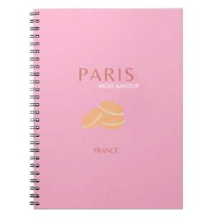 Caderno Espiral Viagem de Arte Retro-Arte Rosa Paris - Rosa Decora