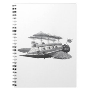 Caderno Espiral Viagem de Ficção Científica Vintage Eclipse de dir