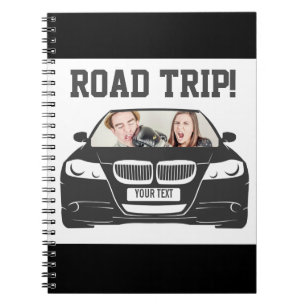 Caderno Espiral Viagem De Fotos De Carro Personalizado Engraçado
