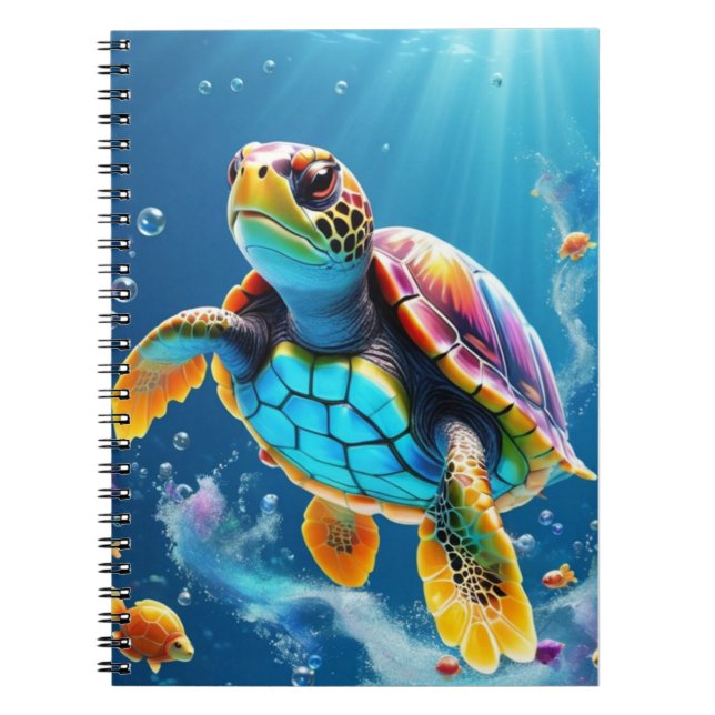 Caderno Espiral Viagem de Tartaruga através de um Oceano Gelado Es (Frente)