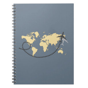 Caderno Espiral viagem de Vamos da ilustração mundial