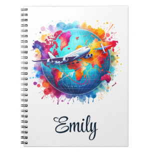 Caderno Espiral Viagem de Vamos de aquarelas do mundo